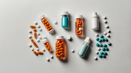 A vast collection of isolated white dominoes cascades across a white background, symbolizing the chain reaction of medical treatment and healthcare