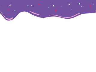 purple melted frosting liquid dripping bakery sugar frame background.eps