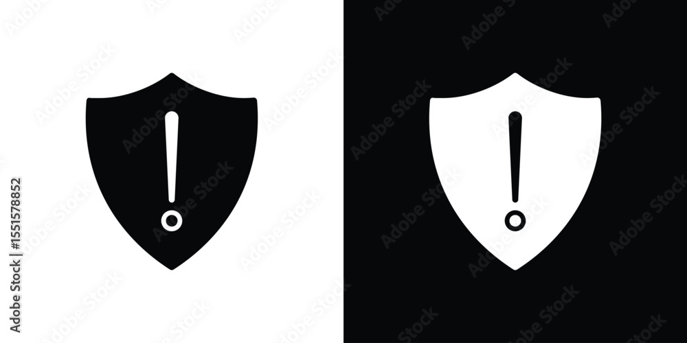 Poster shield exclamation icon. design for website and mobile apps.