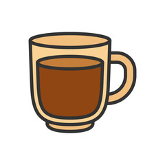 Vector illustration of a glass of coffee