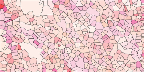 Abstract stained glass style design featuring pink and peach tones with black outlines creating a unique geometric pattern for various creative projects