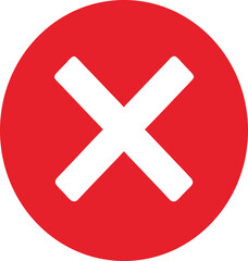 Red cross icon vector illustration on transparent background.