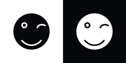Smile wink icon. Design for website and mobile apps.