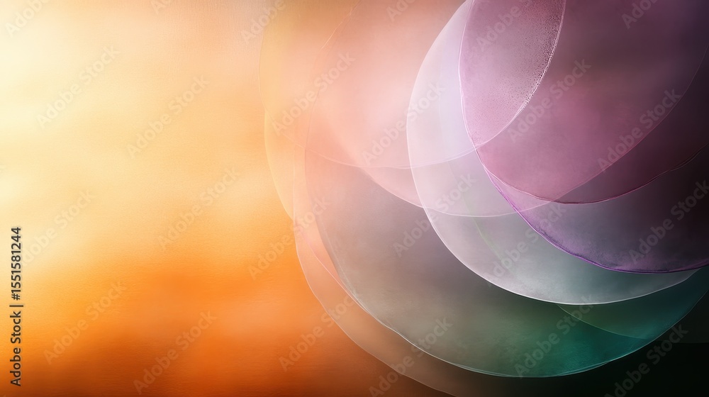 Poster an ethereal blend of soft colors and circular shapes creates a calming and serene atmosphere, perfec
