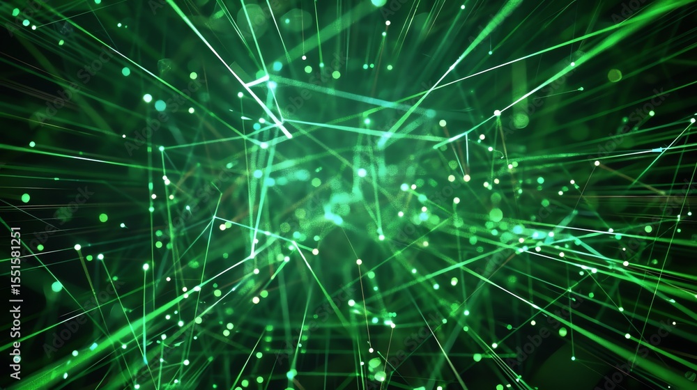 Aufkleber elegant green background with plexus elements.