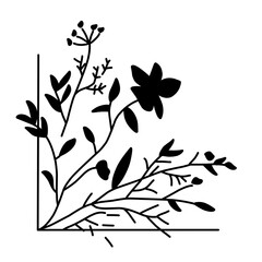 Floral corner outline