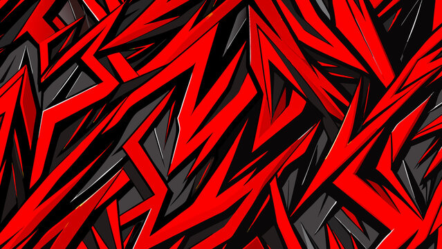 Electric Red Geometric Chaos

