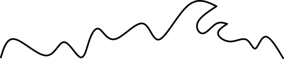 Minimalist one-line drawing of a wave, representing nature, water, ocean, and simplicity, ideal for design, logos, or abstract decoration.