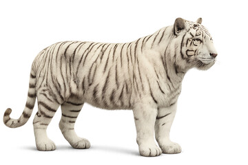 Obraz premium White tiger profile isolated on transparent background