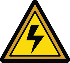 High voltage warning sign  vector illustration on transparent background.