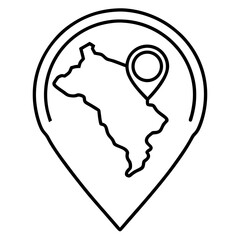 Minimal National Map Line Art Icon 