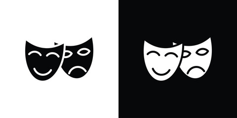Theater masks icon vector, Symbol, logo illustrations