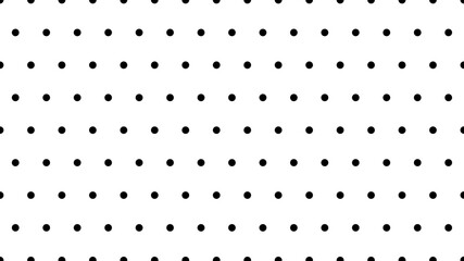 Seamless polka dot background. Black dots, white background, alternating dots.