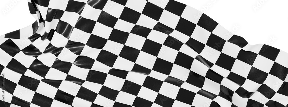 Poster high-resolution image of a black and white checkered flag, perfect for backgrounds or design project