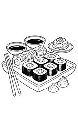Money and coins on a white plate with sweet chocolate dessert