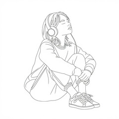 girl with headphone 