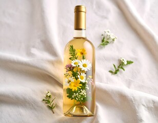 Floral Infusion in a Glass Bottle