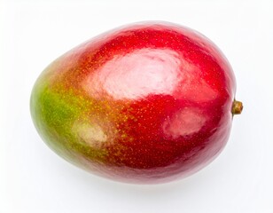 Obraz premium Slices of juicy mango, showcasing its beautiful color and succulent texture, ideal for food photography, recipes, or conveying a refreshing vibe, mango in white background