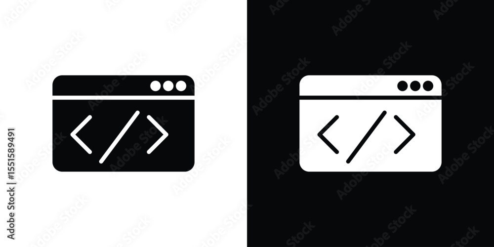 Poster web code icon. design for website and mobile apps.