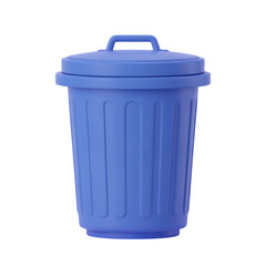 3d rendered illustration of a blue trash can isolated on a solid black background