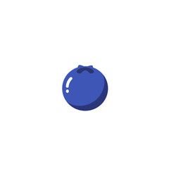 Colorful Flat Icon of a Blueberry Fruit Cluster