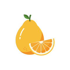 Colorful Flat Icon of Pomelo Citrus Juicy Refreshing Style