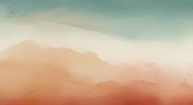 Abstract Desert Watercolor Palette Warm Sandy Faded Teal Colors