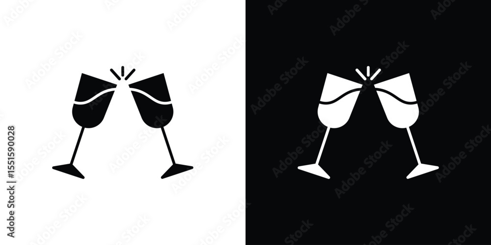 Poster wine toast icon. design for website and mobile apps.