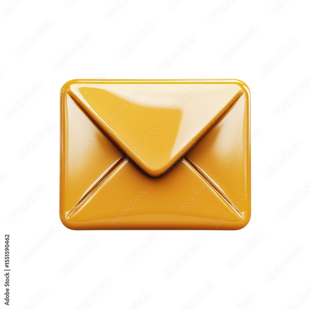 Aufkleber gleaming gold envelope a modern icon of communication and connection on transparent background