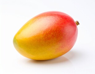 Slices of juicy mango, showcasing its beautiful color and succulent texture, ideal for food photography, recipes, or conveying a refreshing vibe, mango in white background