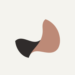 Abstract design of flowing organic shapes in earthy neutral colors