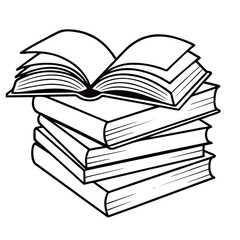 Silhouette image of book on white background