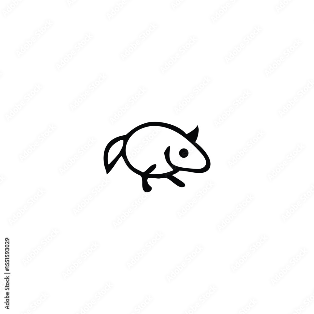 Poster minimalist line art of a running mouse simple and expressive animal icon for modern design projects 