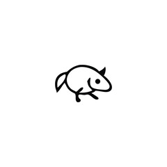 Minimalist Line Art of a Running Mouse Simple and Expressive Animal Icon for Modern Design Projects in Black and White