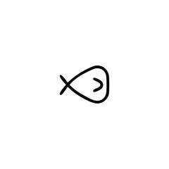 Minimalist Fish Illustration Simple Aquatic Creature Design for Modern and Clean Visuals Depicting Marine Life or Symbolism