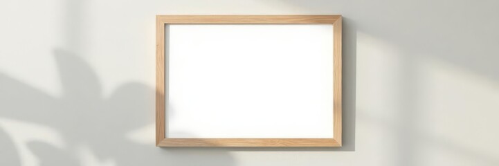 Blank framed canvas against a neutral backdrop, perfect for showcasing designs , canvas mockup, product, wood