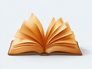 book icon with open pages, modern minimal design, soft color palette