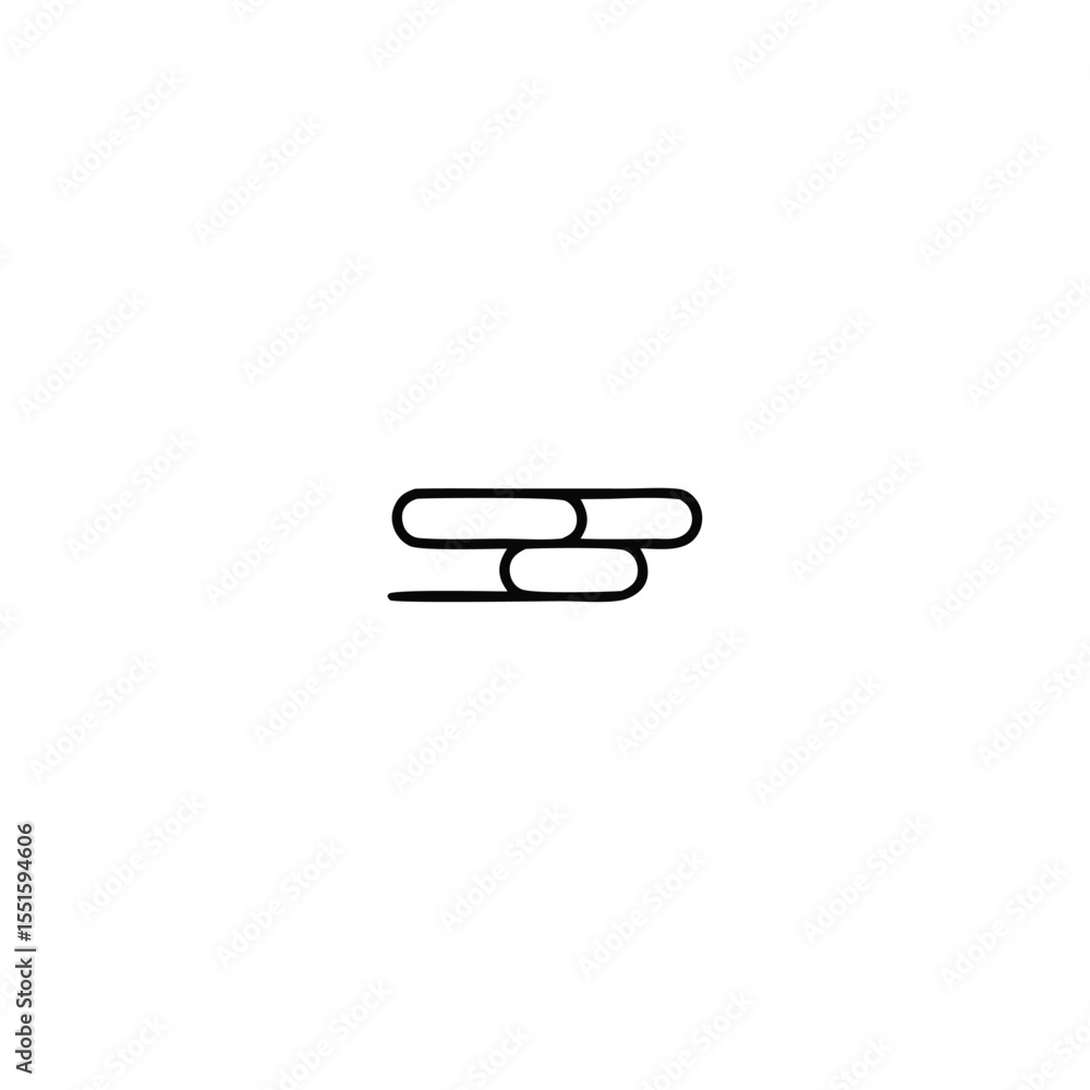 Poster abstract line drawing of stacked oval shapes evoking modernist simplicity and minimalist design with