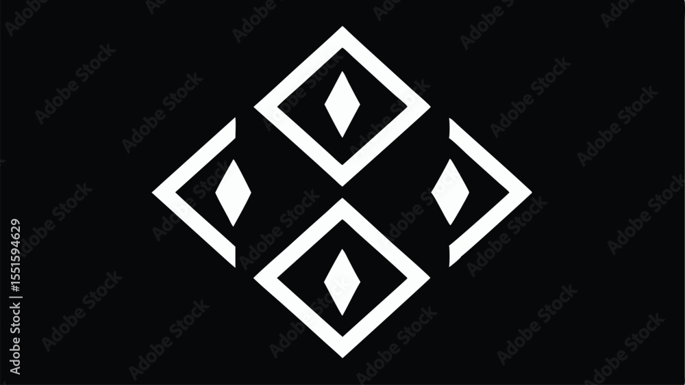 Aufkleber abstract diamond pattern design with repeated geometric shapes in a minimalist style