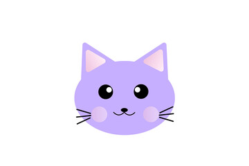 紫のかわいい猫　グラフィック素材