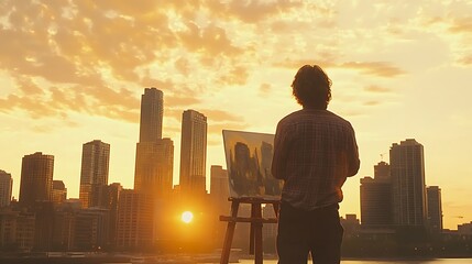 A professional artist designing concept art for project

