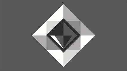 Abstract diamond shape geometric design with gradient tones on a transparent background