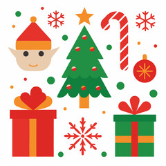 set of christmas icons