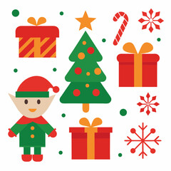 set of christmas icons