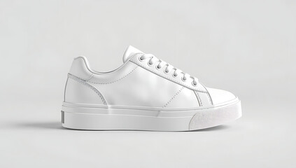 Blank White Sneaker Side View, Minimalist Shoe Mockup for Fashion, Branding, and Print Design