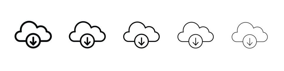 Cloud download icon vector, Symbol, logo illustrations