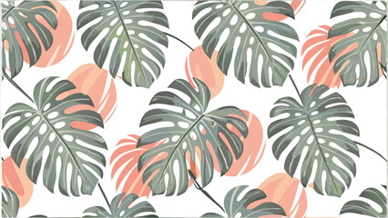 Dark Stylized Monstera Leaves Cast Bold - AI Futuristic Vector
