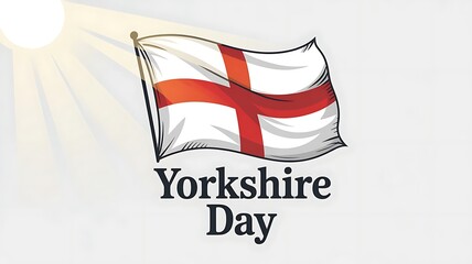 Yorkshire Day and England flag on white background. Yorkshire Day celebration, Happy Yorkshire Day, social media post, banner concept, suitable for sale, Great Britain, created with generative ai