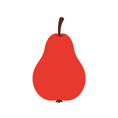 Obraz premium Vibrant Red Pear Illustration Simple Fruit Design.