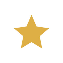 Obraz premium Simple Golden Star Shape with Five Points Isolated on Transparent Background.